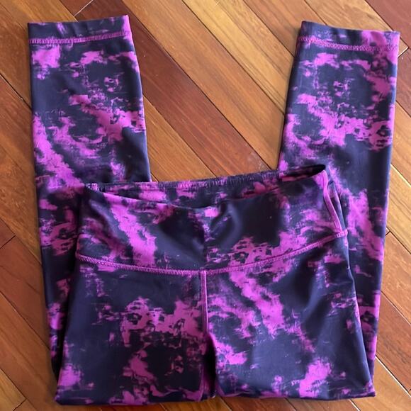 Lululemon Purple Tie Dye Wunder Under Crop Leggings High Waist Loungewear - Picture 5 of 5